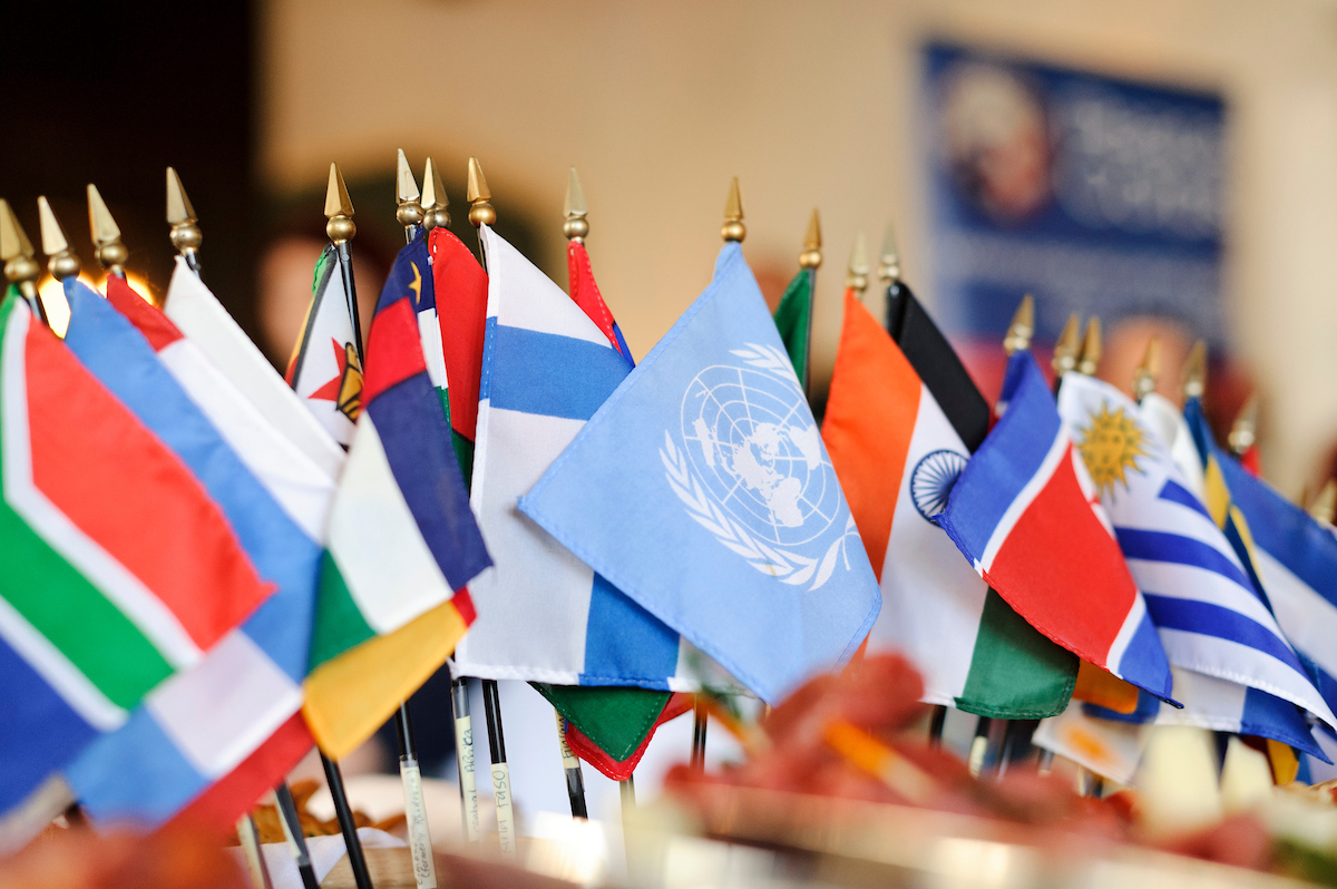 A collection of international flags