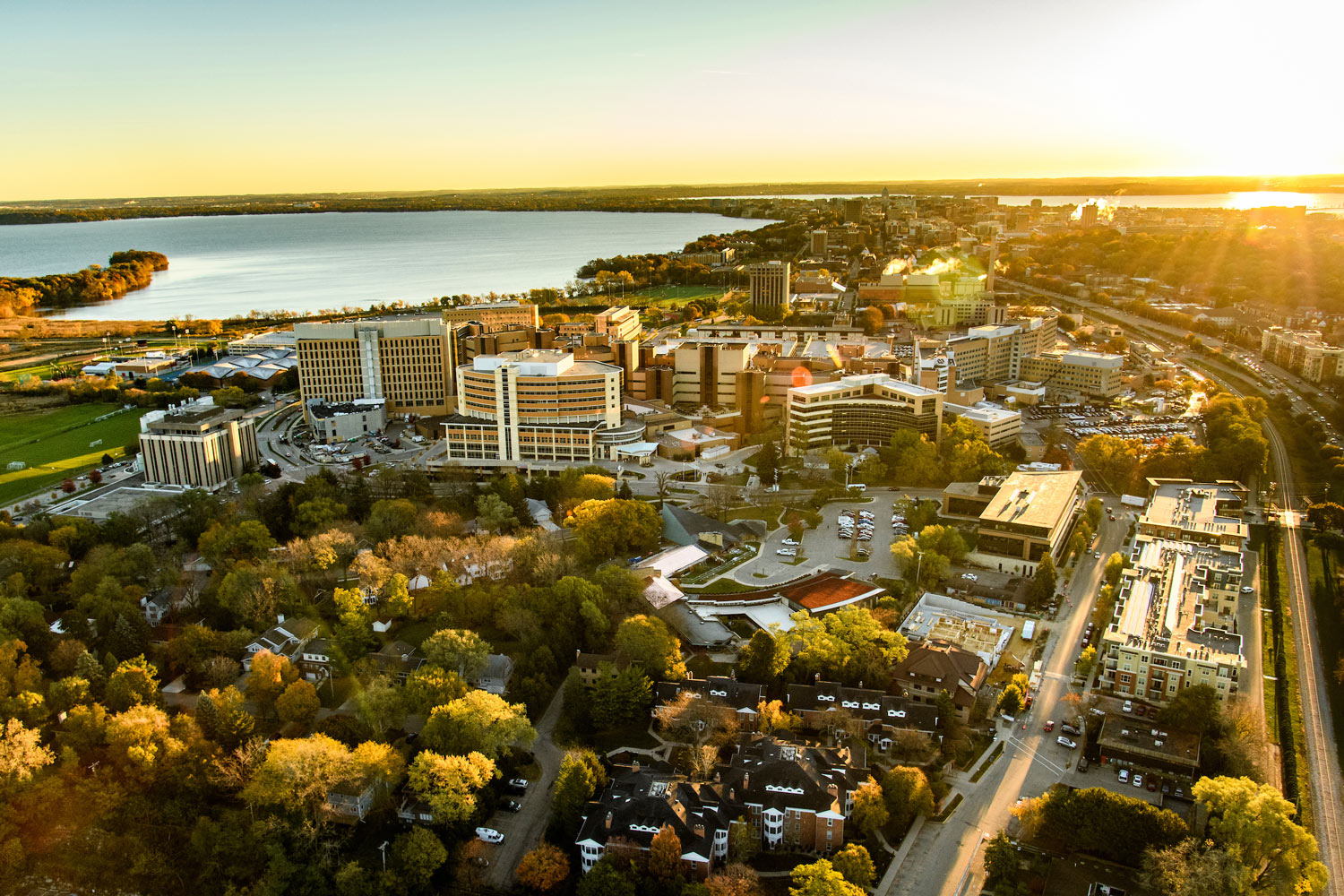 Stories Of Life Changing Treatment At UW Health State Impact UW Madison   Aerial Campus18 0211 