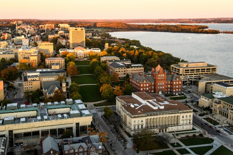 Aerial view of UW–Madison campus