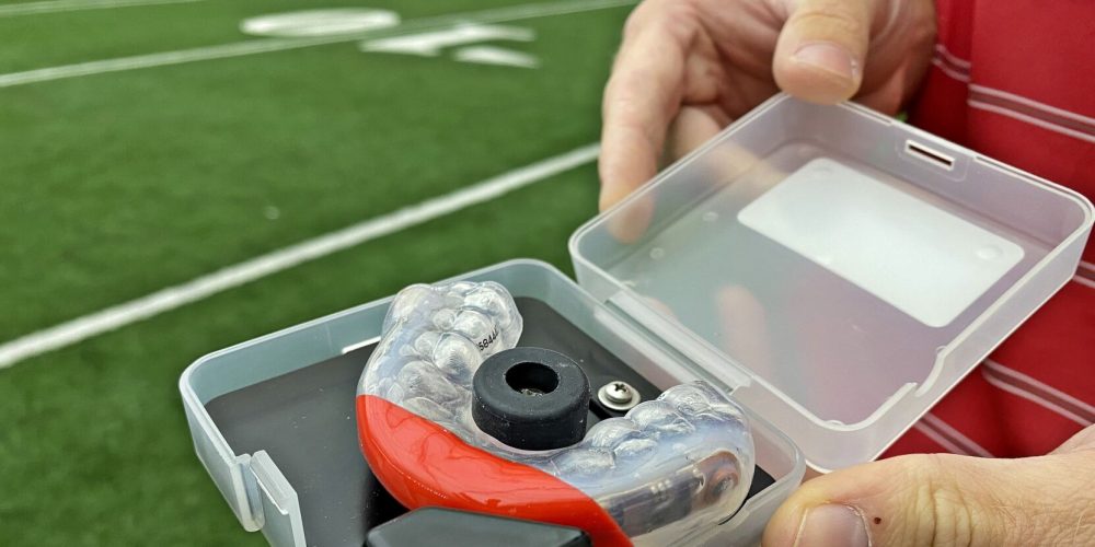 image of specialized mouthguard with sensors inside