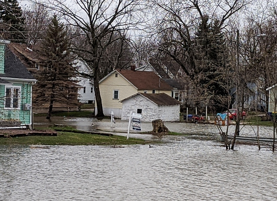 A Milwaukee neighborhood is flooded.